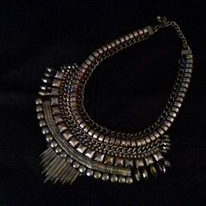 necklace hand made, statement piece silver plate